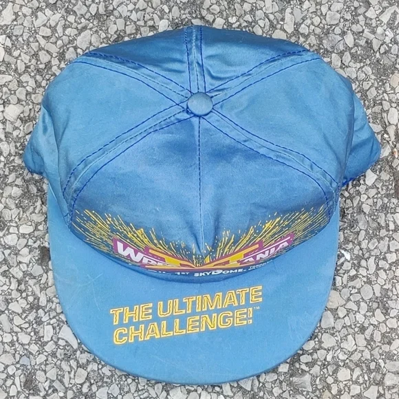 1990 WWF Wrestlemania VI Toronto,Ontario Satin Snapback Cap Hat Made in USA One - Picture 2 of 7
